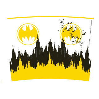 DC COMICS - Travel Mug "Batman" (fehér-sárga-fekete) - Utazó bögre - Abystyle Ajándéktárgyak