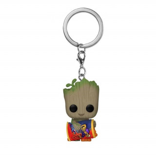 Funko Pocket Pop! Marvel: I Am Groot - Groot with Cheese Puffs Vinyl Figura Kulcstartó Ajándéktárgyak