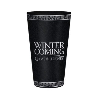 GAME OF THRONES - Nagy Üvegpohár - Stark - (500ml) - Abystyle Ajándéktárgyak