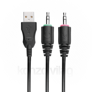 Marvo Fejhallgató - HG8932 (2.0, mikrofon, USB, 3,5 mm Jack, nagy-párnás, 2.1m kábel, fekete) PC