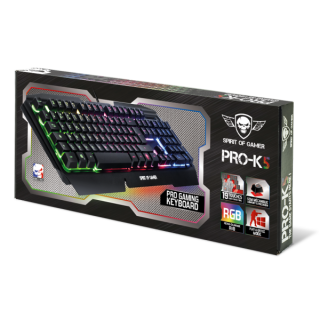 Spirit of Gamer Billentyuzet - PRO-K5 (105 gomb, Fém felso rész, RGB LED, USB, 19 anti-ghost, fekete, magyar) PC