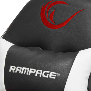 GSZEK Rampage Gamer szék - KL-R79 Comfort (fehér-fekete-vörös; állítható magasság; állítható kartámasz; 3D PVC bőr; PC