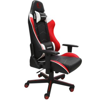 GSZEK Rampage Gamer szék - KL-R79 Comfort (fehér-fekete-vörös; állítható magasság; állítható kartámasz; 3D PVC bőr; PC