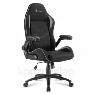 GSZEK Sharkoon Gamer szék - Elbrus 1 Black/Grey (állítható magasság; fix kartámasz; szövet; acél talp; 120kg-ig) PC