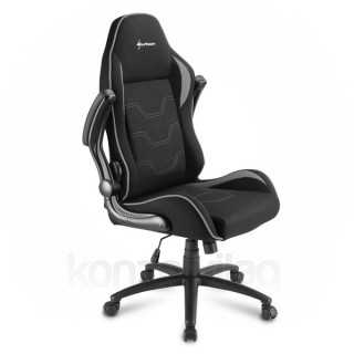 GSZEK Sharkoon Gamer szék - Elbrus 1 Black/Grey (állítható magasság; fix kartámasz; szövet; acél talp; 120kg-ig) PC