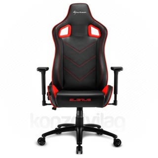 GSZEK Sharkoon Gamer szék - Elbrus 2 Black/Red (állítható magasság; állítható kartámasz; műbőr; acél talp; 150kg... PC