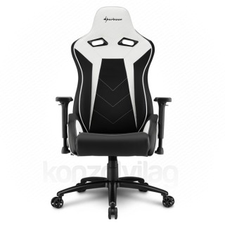 GSZEK Sharkoon Gamer szék - Elbrus 3 Black/White (állítható magasság; állítható kartámasz; műbőr; acél talp; 150... PC