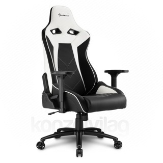 GSZEK Sharkoon Gamer szék - Elbrus 3 Black/White (állítható magasság; állítható kartámasz; műbőr; acél talp; 150... PC