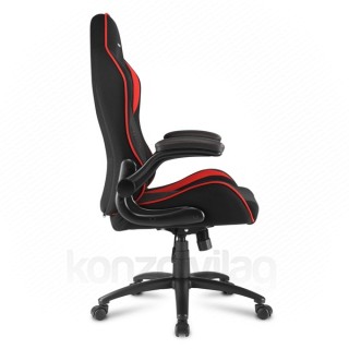 GSZEK Sharkoon Gamer szék - Elbrus 1 Black/Red (állítható magasság; fix kartámasz; szövet; acél talp; 120kg-ig) PC