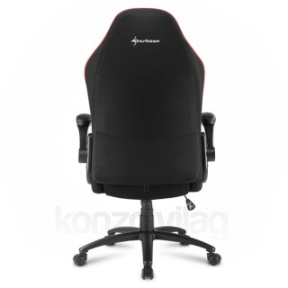 GSZEK Sharkoon Gamer szék - Elbrus 1 Black/Red (állítható magasság; fix kartámasz; szövet; acél talp; 120kg-ig) PC