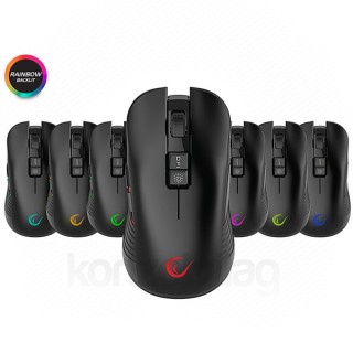 Rampage Egér Vezeték Nélküli Gamer - SMX-R20 Specter (Avago 3212, Tölthető akku; 3600DPI, 5 gomb, makro, LED, PC