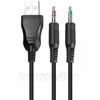 Marvo Fejhallgató - HG8901 (mikrofon, 3.5mm jack + USB, nagy-párnás, 2.1m kábel, fekete) PC