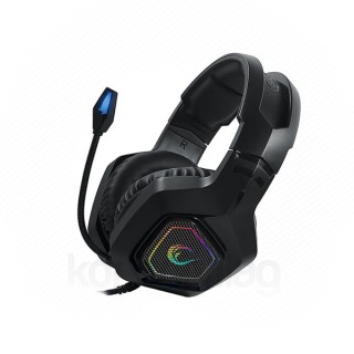 Rampage Fejhallgató - RM-K8 HAWKER RGB (7.1, PC/PS4, mikrofon, USB, hangerőszabályzó, nagy-párnás, 2,2m kábel, fekete) PC