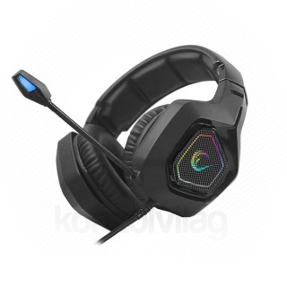 Rampage Fejhallgató - RM-K8 HAWKER RGB (7.1, PC/PS4, mikrofon, USB, hangerőszabályzó, nagy-párnás, 2,2m kábel, fekete) PC