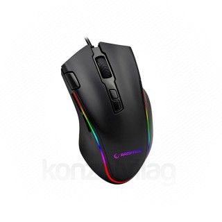 Rampage Egér Gamer - SMX-G72 GREEDY RGB (4800DPI, 8 gomb, makro, RGB LED, 1,7M kábel, fekete) PC