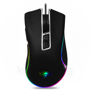 Spirit of Gamer Egér - PRO-M6 RGB (4800DPI, 500Hz, 8 programozható gomb, RGB LED, 1,8 m harisnyázott kábel, fekete) PC