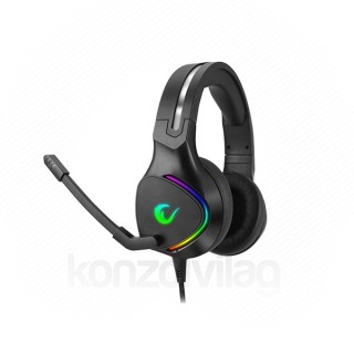 Rampage Fejhallgató - RM-K10 AMAZING RGB (7.1, mikrofon, USB, ANC, hangeroszabályzó, nagy-párnás, 2,2m kábel, fek PC