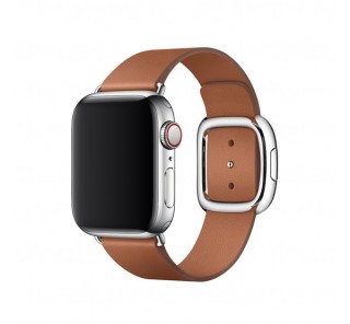 Apple Watch 38/40mm bor szíj modern csattal, M méretu, vöröses barna Több platform