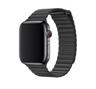 Apple Watch 42/44mm bőr szíj, M méretű, fekete Több platform