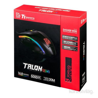 Ttesports Talon Elite Fekete USB Gamer egér + egérpad PC