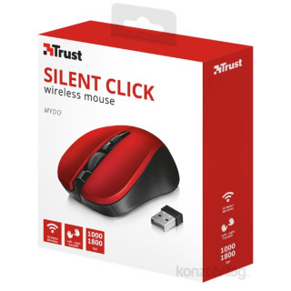 Trust Mydo Silent Click wless piros egér PC