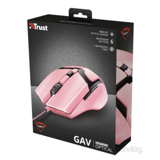 Trust GXT 101P Gav USB gamer pink egér PC