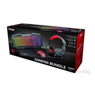 Trust GXT 1180RW Gaming Bundle 4 in 1 (billentyűzet, egér, fejhallgató, egérpad) PC