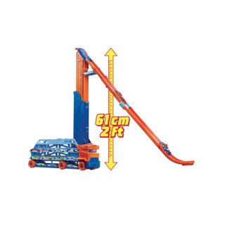 Hot Wheels Free Fall Race Set - Speed Drop Autószállító Kamion (HDY92) Játék