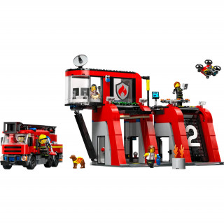 LEGO City Tűzoltóállomás és tűzoltóautó (60414) Játék