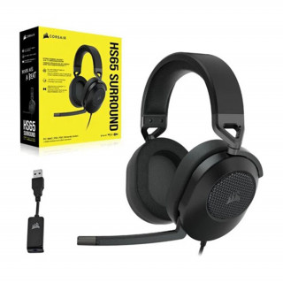 CORSAIR HS65 Surround Gaming fejhallgató, Carbon (CA-9011270-EU) PC