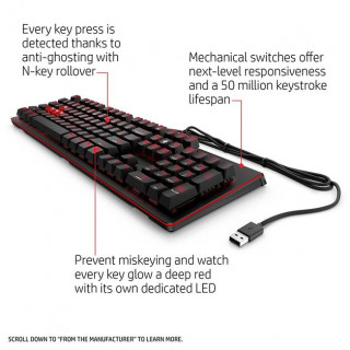 HP OMEN 1100 Gaming Keyboard ENG (1MY13AA) PC