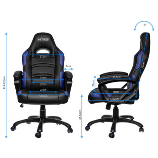 Nitro Concepts C80 Comfort Fekete-Kék Gamer Szék (NC-C80C-BB) PC