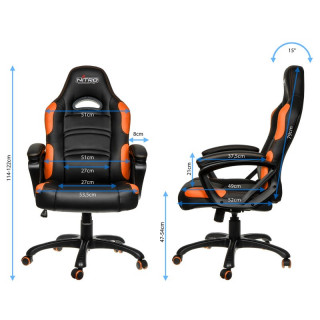 Nitro Concepts C80 Comfort Fekete-Narancs Gamer Szék (NC-C80C-BO) PC