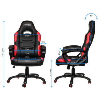 Nitro Concepts C80 Comfort Fekete- Piros Gamer Szék (NC-C80C-BR) PC