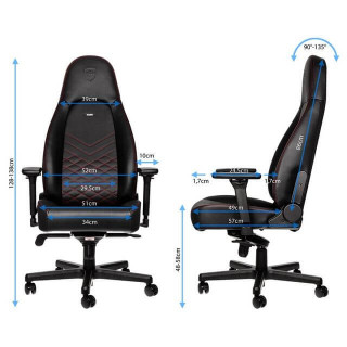 Noblechairs ICON Gamer Szék Fekete/Piros (NBL-ICN-PU-BRD) PC