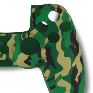 Spartan Gear - Controller Silicon Skin Cover and Thump Grips Green Camo PS4