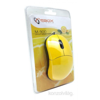 Sbox M-900Y USB citromsárga egér PC