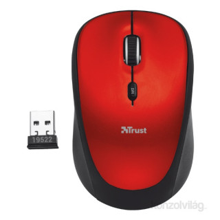 Trust Yvi Wireless Mini [USB] - Fekete/Piros PC