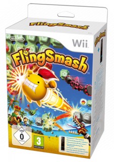 Wii Remote Plus (fekete) + FlingSmash Wii